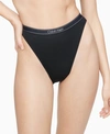 Calvin Klein Women's Pure Ribbed Cheeky Bikini Underwear Qf6443 In Black
