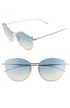 Oliver Peoples Rayette 60mm Cat Eye Sunglasses In Soft Gold/ Yellow Blue