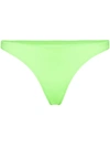 Frankies Bikinis Enzo Ribbed V-shaped Bikini Bottoms In Green