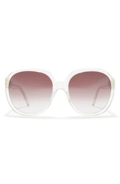 Celine 63mm Gradient Oversize Round Sunglasses In Crystal/ Gradient Brown