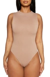 Naked Wardrobe The Nw Sleeveless Bodysuit In Coco