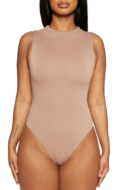 Naked Wardrobe The Nw Sleeveless Bodysuit In Coco