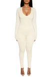 Naked Wardrobe All Body Jumpsuit In Oatmeal