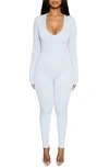 Naked Wardrobe All Body Jumpsuit In Periwinkle