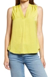 Vince Camuto Rumpled Satin Blouse In Citronelle