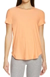 Beyond Yoga On The Down Low T-shirt In Sunset Peach Solid