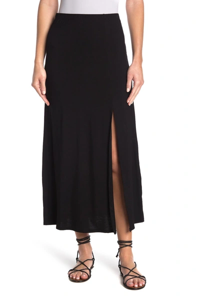 Go Couture Side Slit Maxi Skirt In Black