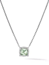 David Yurman Sterling Silver Chatelaine Prasiolite & Diamond Pendant Necklace, 18 - 100% Exclusive