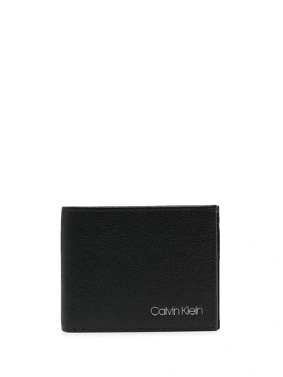 Calvin Klein Logo-lettered Billfold Wallet In Black