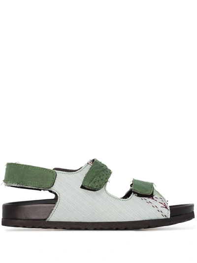 By Walid Felix Touch-strap Sandals In Green