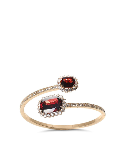 Dolce & Gabbana Heritage Yellow Gold Bracelet With Rodolith Garnet And Colourless Sapphire