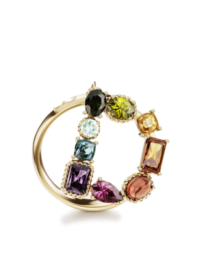 Dolce & Gabbana 18kt Yellow Gold Rainbow Alphabet D Ring