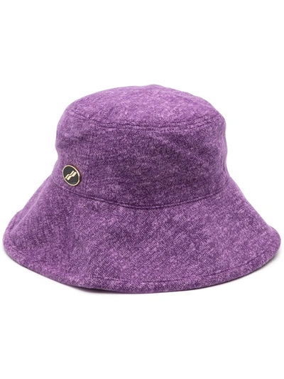 We11 Done We11done Logo Embroidered Bucket Hat In Purple