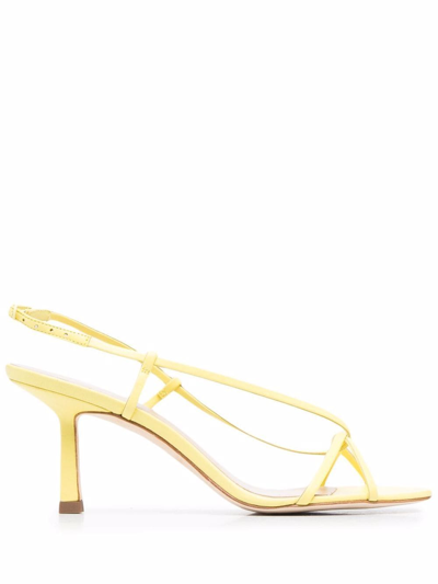 Studio Amelia Yellow Entwined 75 Leather Sandals In Gelb