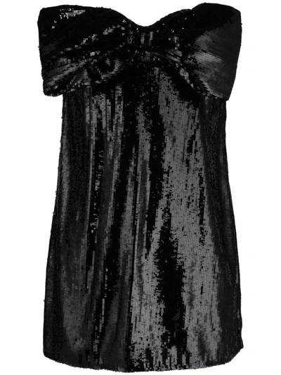 Elisabetta Franchi Sequin-embellished Bow Mini Dress In Schwarz