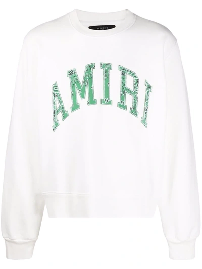 Amiri Varsity Crewneck Sweatshirt, Snow In Weiss | ModeSens