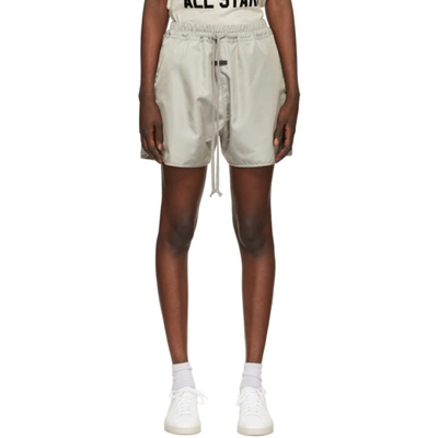 Fear Of God Grey Iridescent Track Shorts In 057 Grey Iridescent