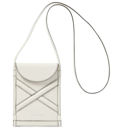 Alexander Mcqueen The Curve Micro Crossbody Bag In White Leather