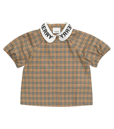 Burberry Girls' Lila Vintage Check Stretch Top - Little Kid, Big Kid In Archive Beige Ip Chk