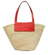 Christian Louboutin Loubi Shore Woven Straw Beach Tote Bag In Naturel,loubi