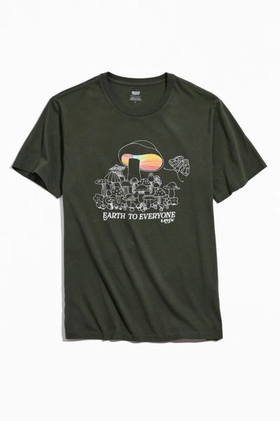 Levi's Modern Vintage Logo Earth To Everyone Mushroom Print T-shirt In  Black In Charcoal | ModeSens