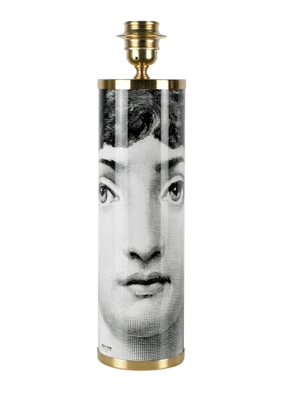 Fornasetti Cylindrical Lamp Base Viso Faces In White/black