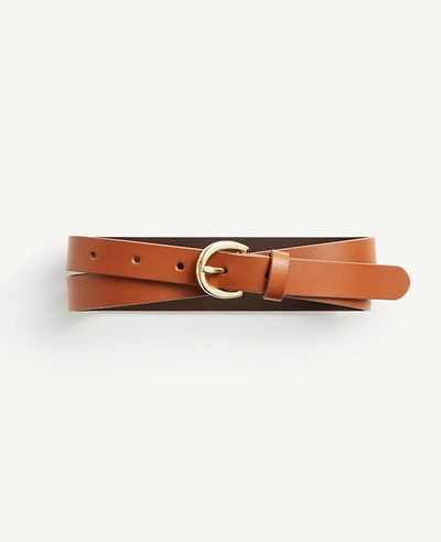 Ann Taylor Leather Trouser Belt In Rich Cognac