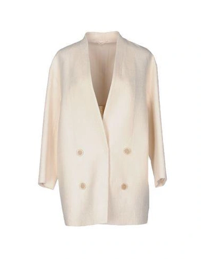 Brunello Cucinelli Overcoats In Ivory