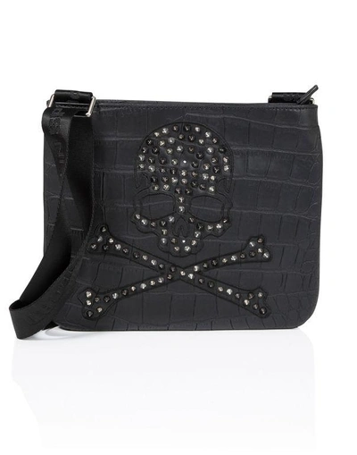 Philipp Plein Cross Body "massachusetts" In Black/light Gold