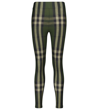 Burberry Checked Stretch-jersey Leggings In Multicolor