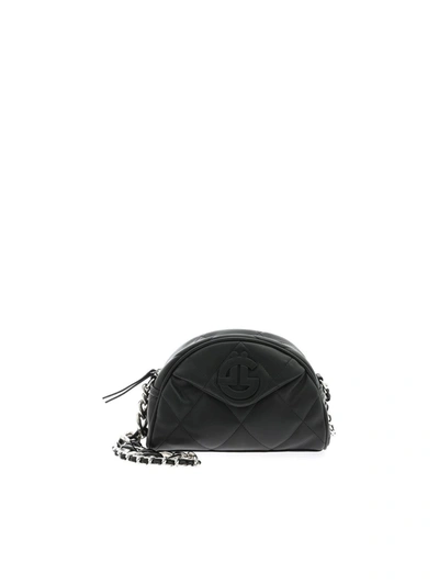 Gaelle Paris Quilted Shoulder Bag With Front Log In Black