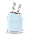 Smeg 7-piece Knife Block Set, Pastel Blue