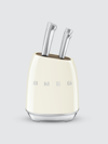 Smeg 7-piece Knife Block Set, Cream