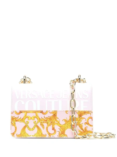 Versace Jeans Couture Logo-print Shoulder Bag In Pink