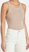 Amo Ribbed Tank Top In Dune