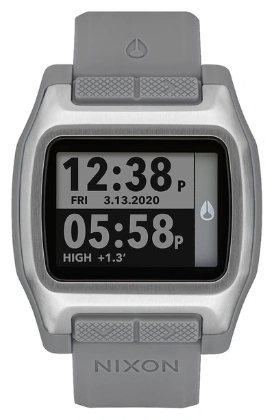 Nixon High Tide Digital Silicone Strap Watch, 44mm In Black/gray