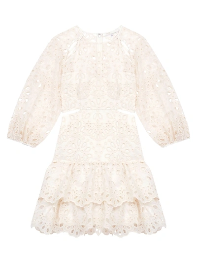 maje beige dress Maje Wool-Blend Mini Dress