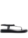 Gia Couture X Rosie Huntington-whiteley 3 Flat Thong Sandals In Black