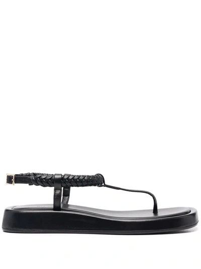 Gia Couture X Rosie Huntington-whiteley 3 Flat Thong Sandals In Black