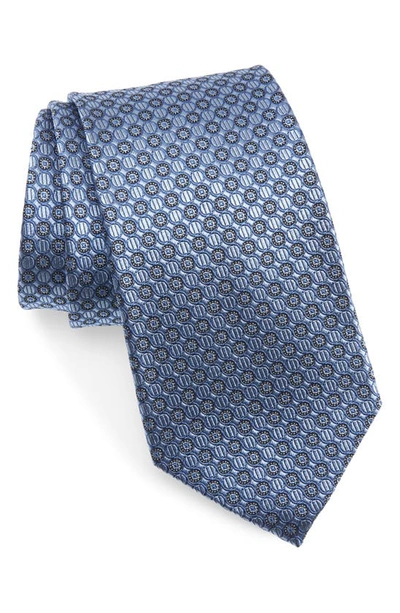 Nordstrom Neat Medallion Silk X-long Tie In Light Blue