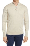 Peter Millar Crown Quarter Zip Pullover In Stone