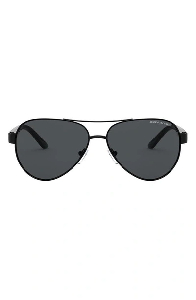Ax Armani Exchange Aviator Sunglasses In Black