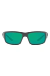 Costa Del Mar 59mm Wraparound Sunglasses In Strap Grey
