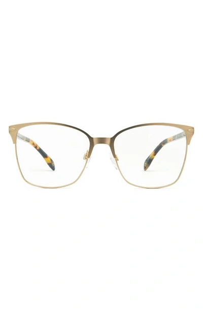 Mita 54mm Cat Eye Blue Light Blocking Glasses In Gold/ Clear