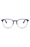 Ray Ban Phantos 53mm Optical Glasses In Silver Blue