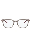 Ray Ban Unisex 50mm Square Optical Glasses In Transparent Grey