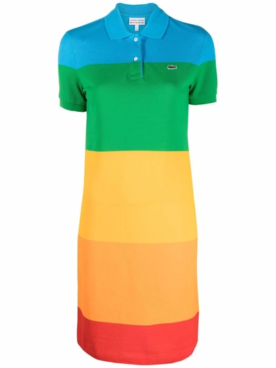 Lacoste Colour-block Polo Dress In Multicolour