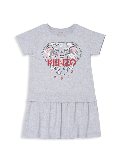 Kenzo Kids' Little Girl's & Girl's Elephant T-shirt Dress In Grey