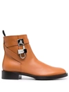 Givenchy Padlock Leather Ankle Boots In Brown