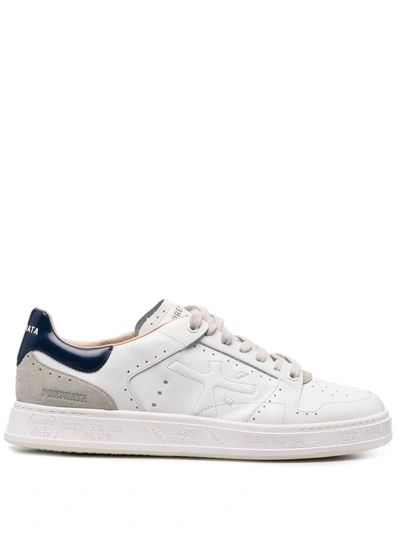 Premiata Quinn Low-top Sneakers In White/blue